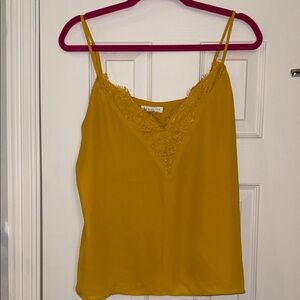 Lace Trimmed Yellow Camisole Tank
